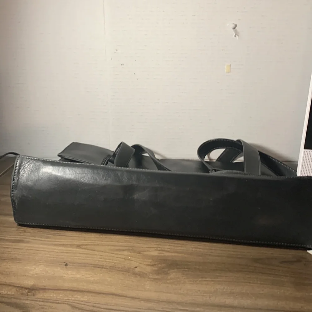 Tignanello Black Soft Leather Briefcase Laptop Leather Bag